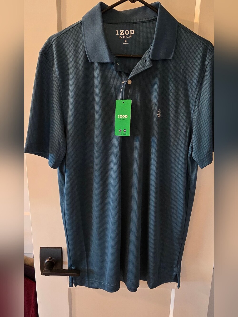 NWT Izod Teal Blue Performance Golf Polo Size M